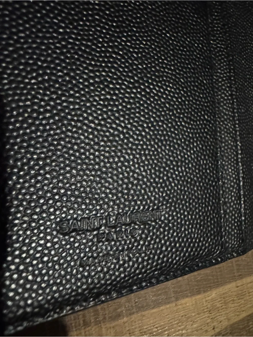Authentic Saint Laurent Paris Grain de Poudre Leather Long Wallet ✨